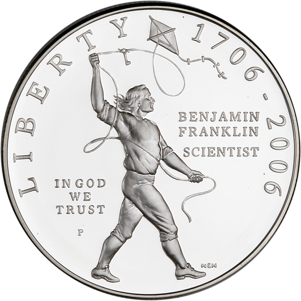 2006-P Benjamin Franklin 'Scientist' Silver Dollar