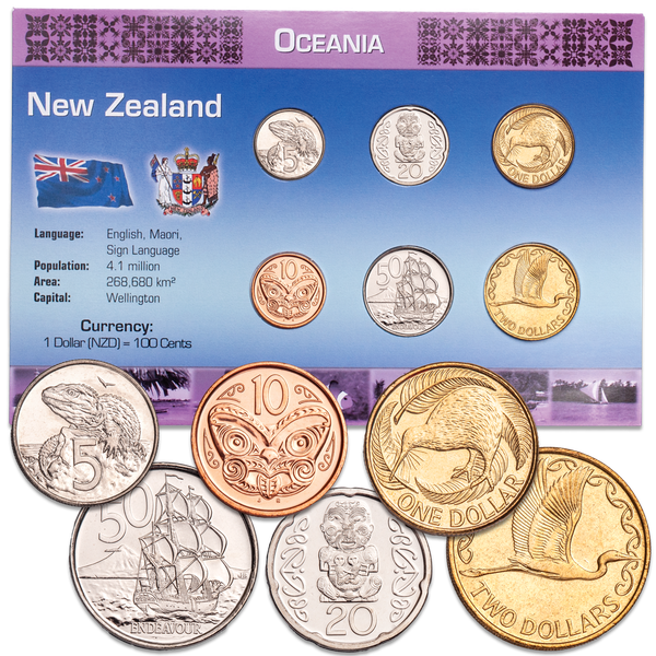 New Zealand Coin Set in Custom Holder