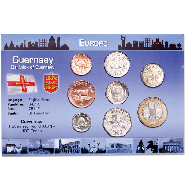 Guernsey Coin Set in Custom Holder
