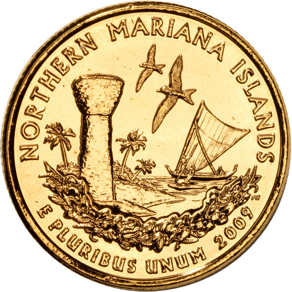 2009 Gold-Plated Northern Mariana Islands Territories Quarter