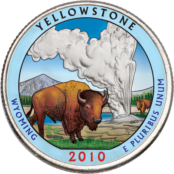 2010 Colorized Yellowstone National Park Quarter