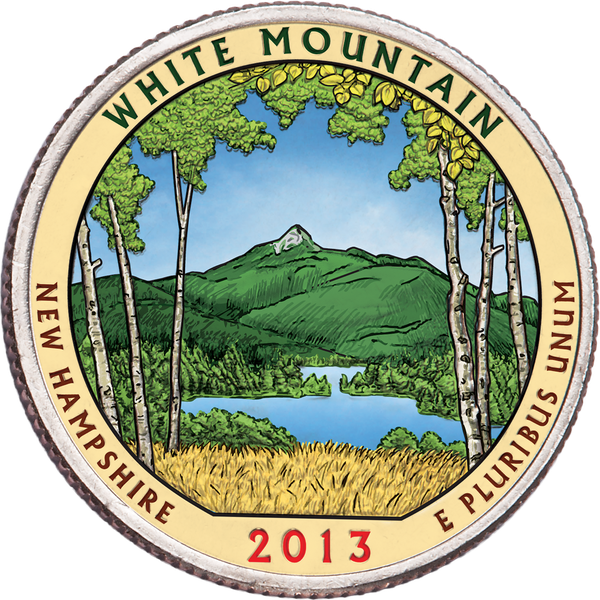 2013 Colorized White Mountain National Forest Quarter | Littleton