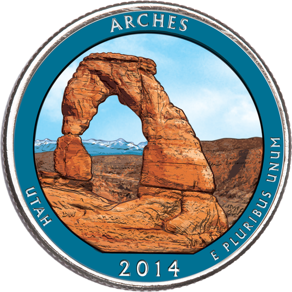 2014 Colorized Arches National Park Quarter