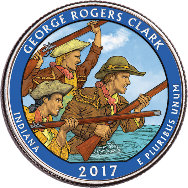 2017 Colorized George Rogers Clark National Historical Park Quarter