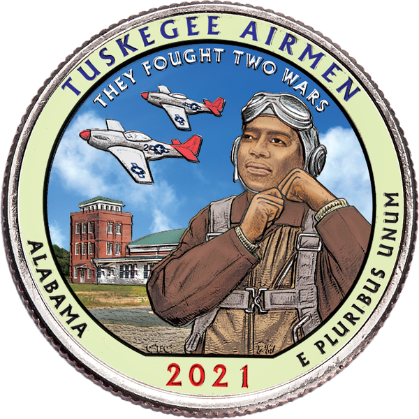 2021 Colorized Tuskegee Airmen National Historic Site Quarter