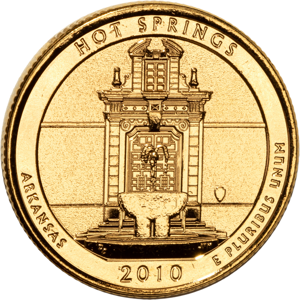 2010 Gold-Plated Hot Springs National Park Quarter