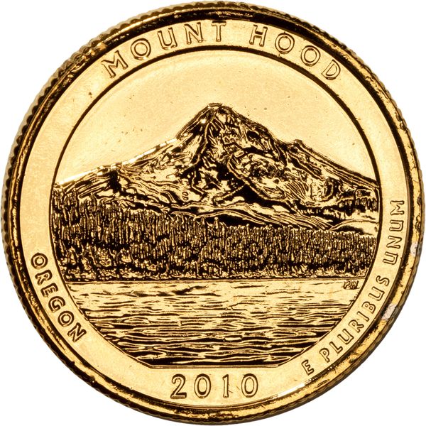 2010 Gold-Plated Mount Hood National Forest Quarter