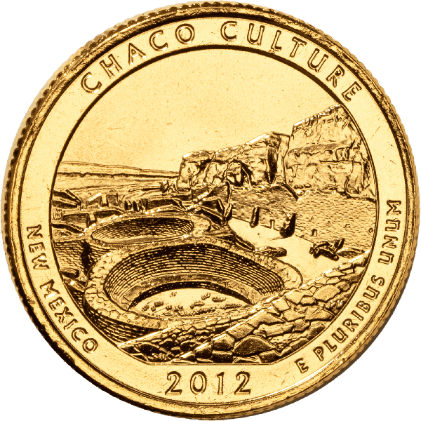 2012 Gold-Plated Chaco Culture National Historical Park Quarter