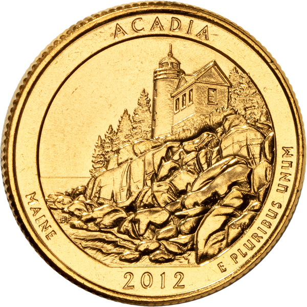 2012 Gold-Plated Acadia National Park Quarter