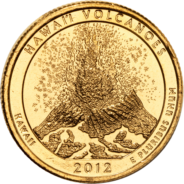 2012 Gold-Plated Hawai'i Volcanoes National Park Quarter