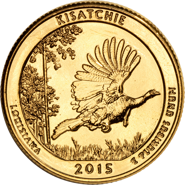 2015 Gold-Plated Kisatchie National Forest Quarter