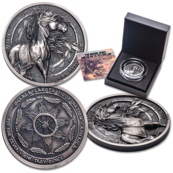 2021 1 oz. Silver Native Spirit War Horse Dollar