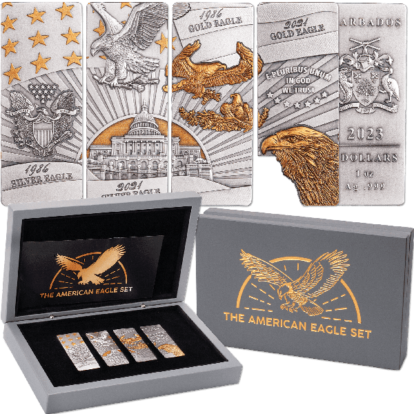 ELA DENMARK STERLING 925S 七宝焼き 盃 5個 シルバー 2023 Barbados $5 American Eagle Set of 1 oz. Silver Bars