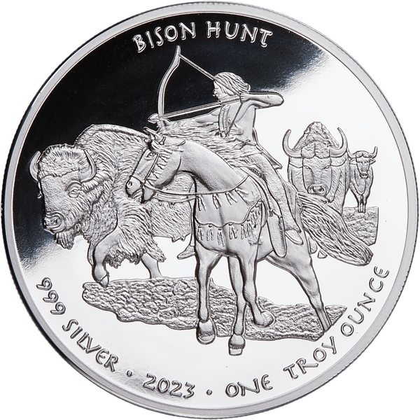 2023 Oglala Sioux Silver $1, The Bison Hunt