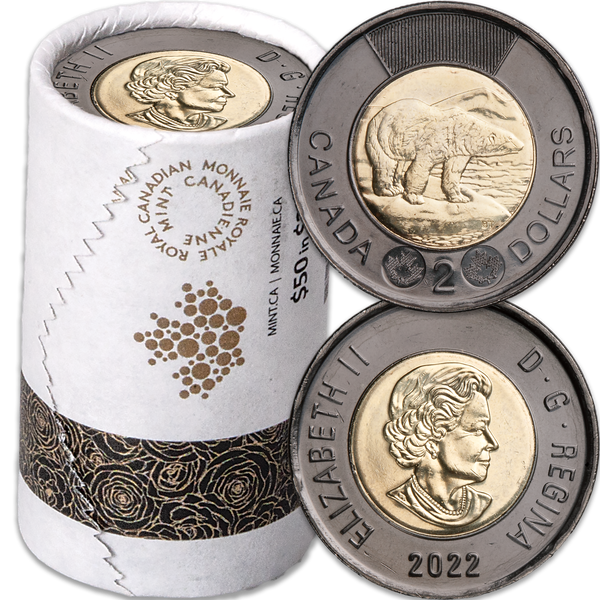 2022 Canada Black Nickel-Plated $2 Coin Roll with "Mourning Band" Wrapper