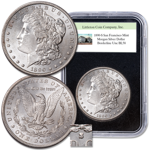 1890-S Morgan Silver Dollar in Deluxe Holder