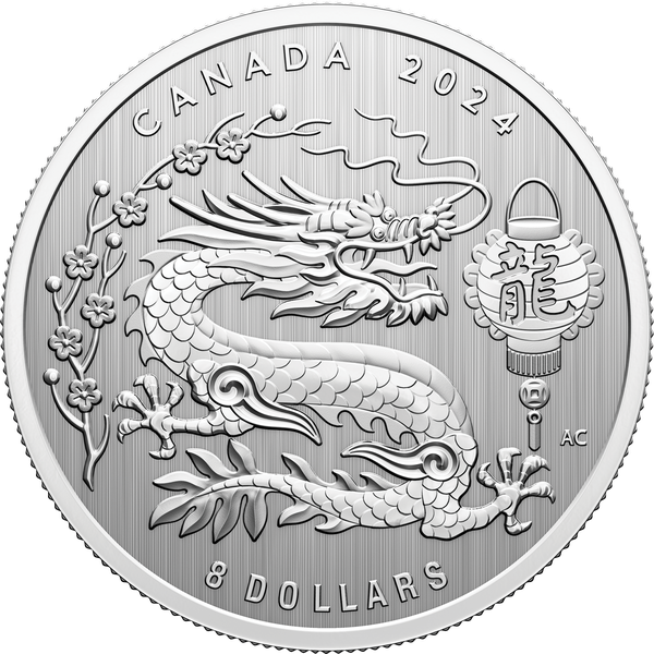 2024 Canada 1/4 oz. Silver $8 Lunar Dragon