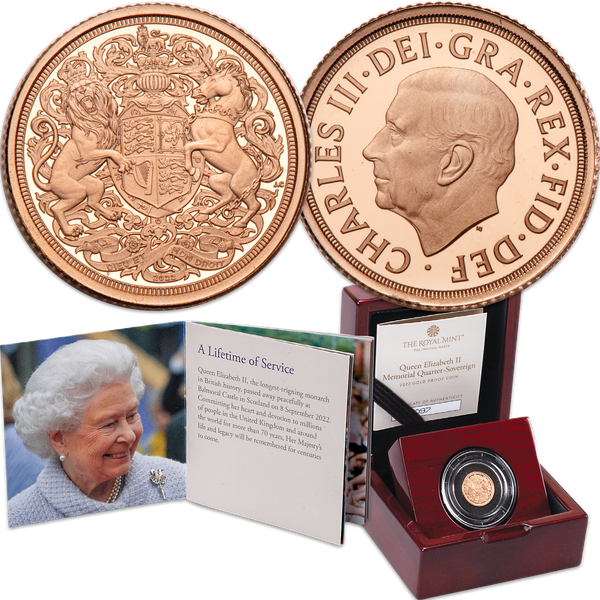 2022 Great Britain Gold Quarter Sovereign, Queen Elizabeth II Memorial