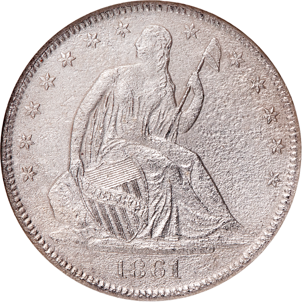 1861-O Liberty Seated Silver Half Dollar, SS Republic Shipwreck