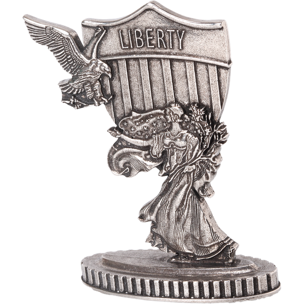 Walking Liberty 3-inch Pewter Statue