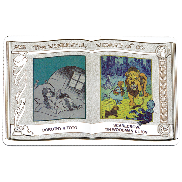 2025 Colorized Liberia $2 Wizard of Oz Coin - Dorothy and Friends