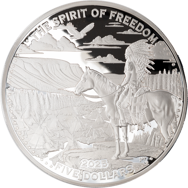 2025 Mesa Grande 1 Kilo White Brass $5 The Spirit of Freedom