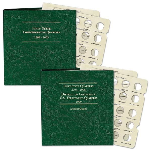 1999-2009 50 State and D.C. & U.S. Territories Commemorative Quarter Album Set, Vols. 1 & 2