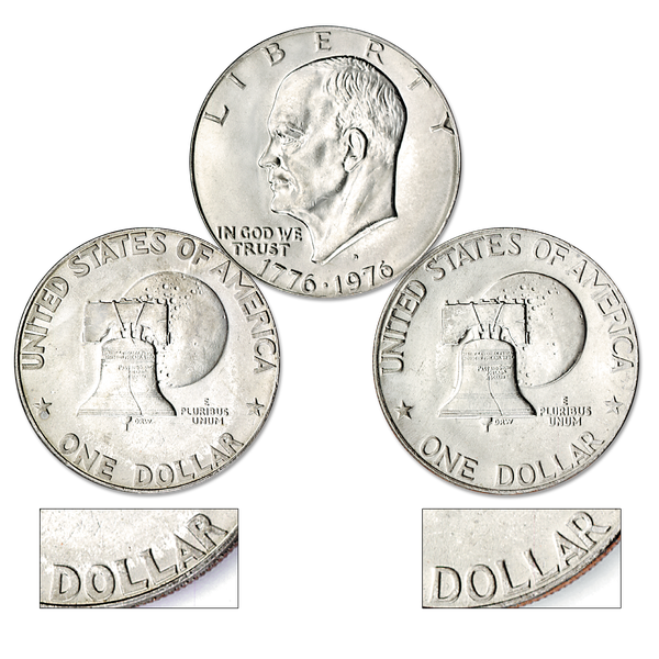 1976-D Eisenhower Dollar 2-Coin Set (Type I and Type II), Clad