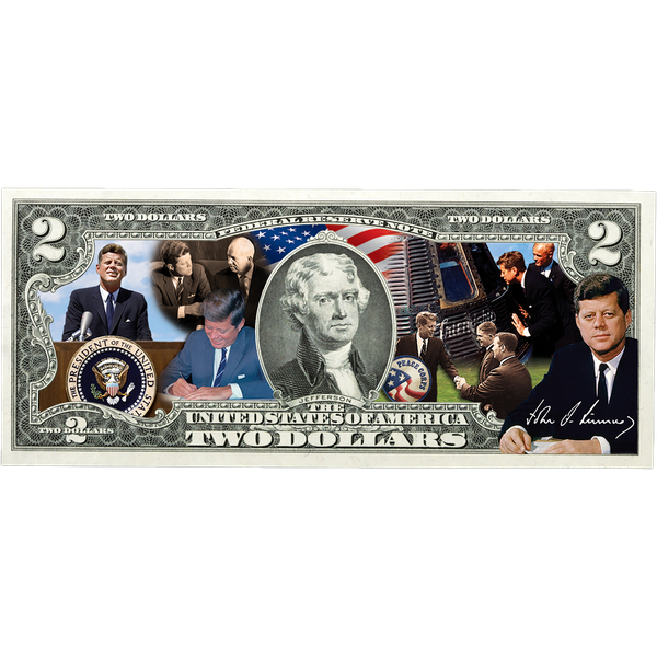 Colorized John F. Kennedy $2 Federal Reserve Note Set | Littleton