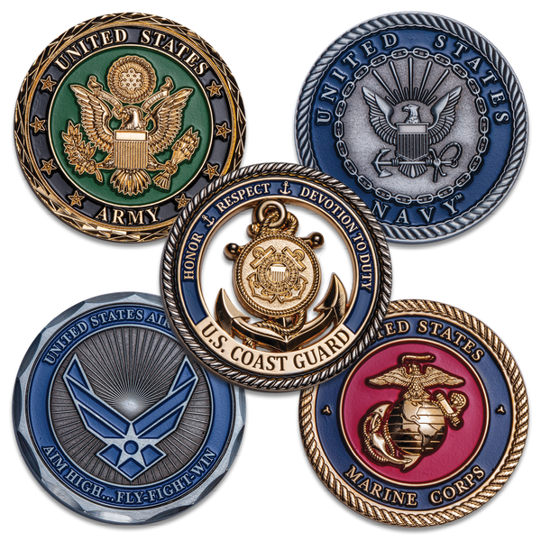 Five Military Branches Challenge Coin