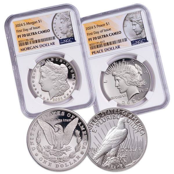 2024-S Morgan & Peace Silver Dollars, First Day of Issues