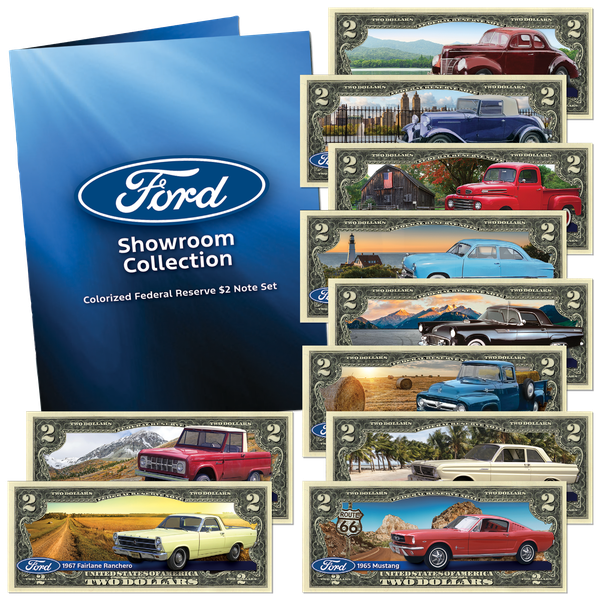 All 10 Ford Colorized $2 Notes with Folder | Littleton Coin Company