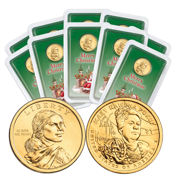 2025 Ten Native American Dollar in Merry Christmas Showpaks