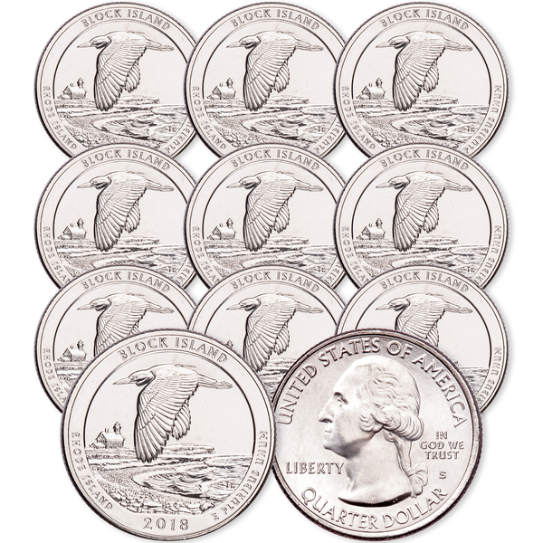 2018-S Ten Unc. Block Island National Wildlife Refuge Quarter