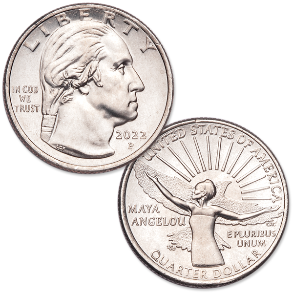25C - 2022 P Maya Angelou - e Z est Coin Cleaner