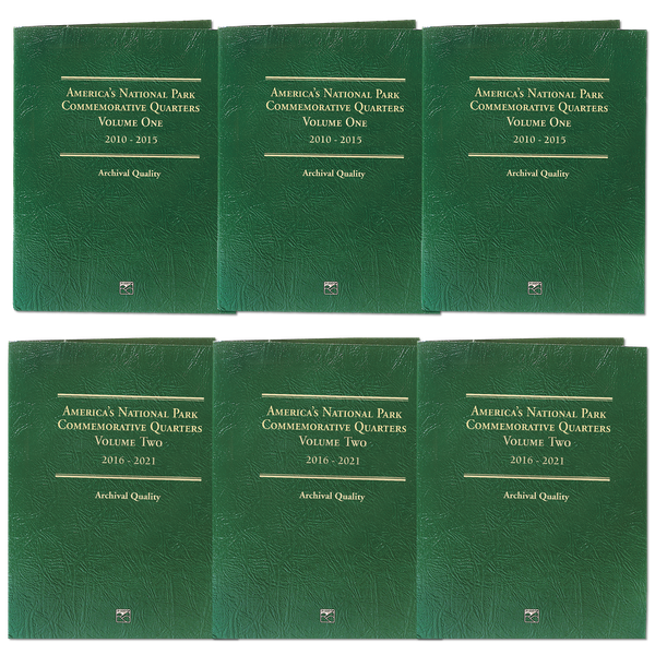 2010-2021 Buy 3 of Volume 1 & 2, America's National Park Quarter Series Classic Folders