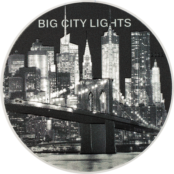 2022 Cook Islands 1 oz. Silver $5 Big City Lights – New York