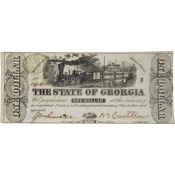 Confederate State of Georgia 1863 $1 note Confederate State of Georgia 1863 $1 note