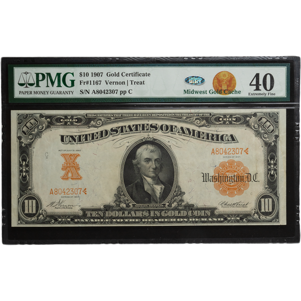 1907 $10 Gold Certificate, Large Size