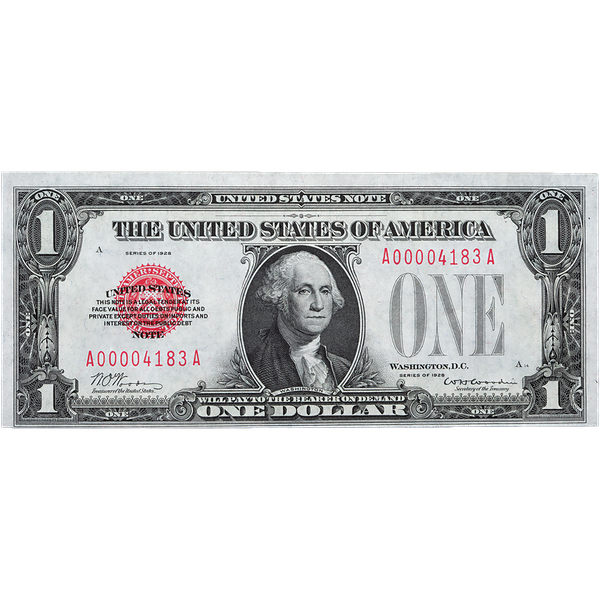 1928 $1 Legal Tender Note Funnyback