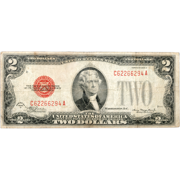 1928 2 dollar shop bill