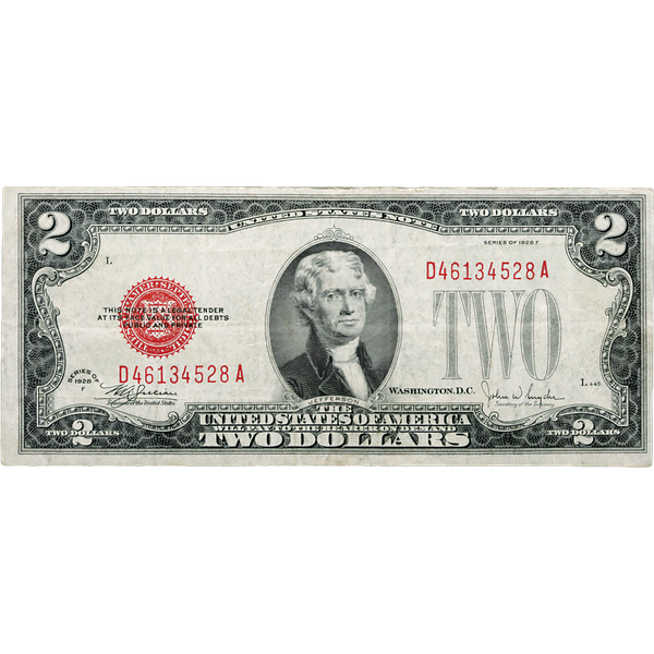 1928F $2 Legal Tender Note, Fine