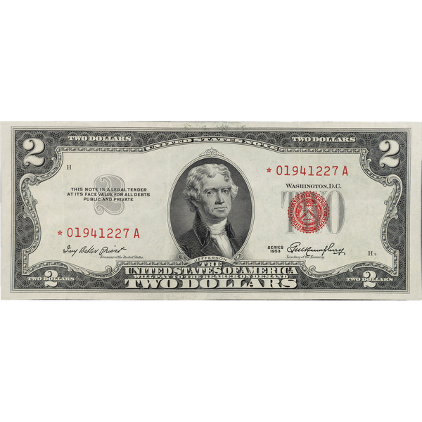 1953 $2 Legal Tender Note, Star Note