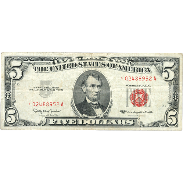 1963 $5 Legal Tender Note, Very Good