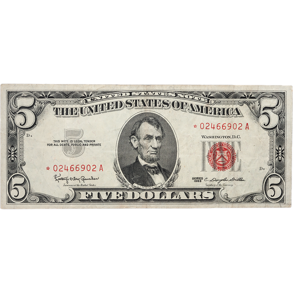 1963 $5 Legal Tender Note, Fine