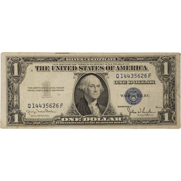 1935D $1 Silver Certificate, Wide Design F