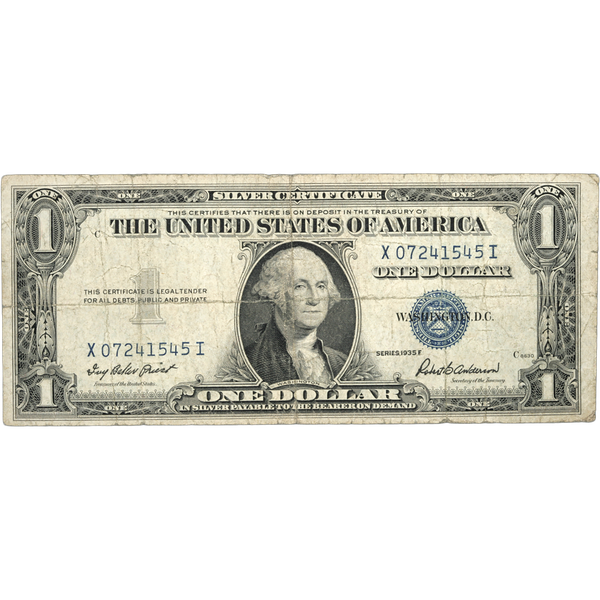 1935F $1 Silver Certificate VG