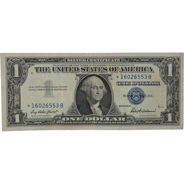 1957 $1 Silver Certificate, Star Note VF | Littleton Coin Company