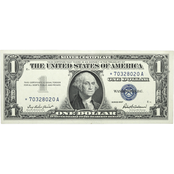1957 $1 Silver Certificate, Star Note CUNC