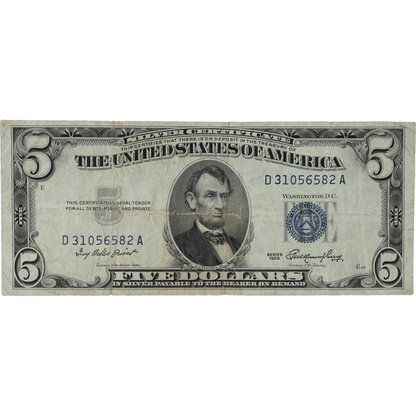 1953 $5 Silver Certificate VG